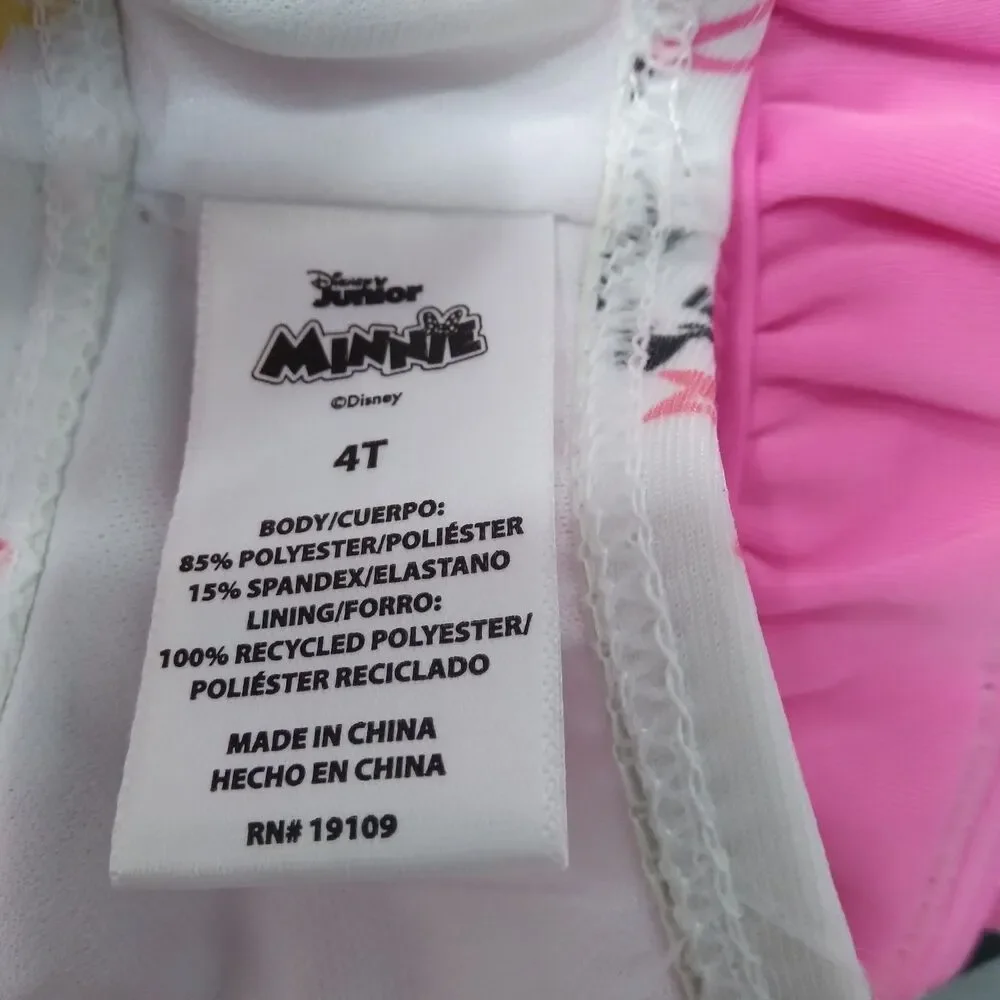 Disney Junior Minnie Mouse Toddler Girls Bikini Swimsuit Size 4T